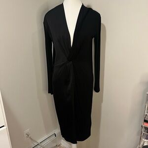 Bcbgmaxazria Twist-Front Knit Black Dress